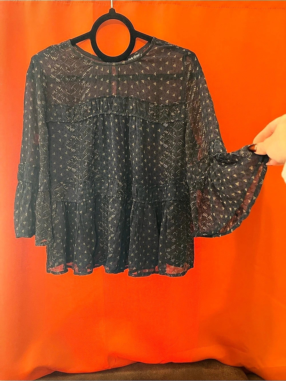 Lucky Brand Geometric Tiered Blouse